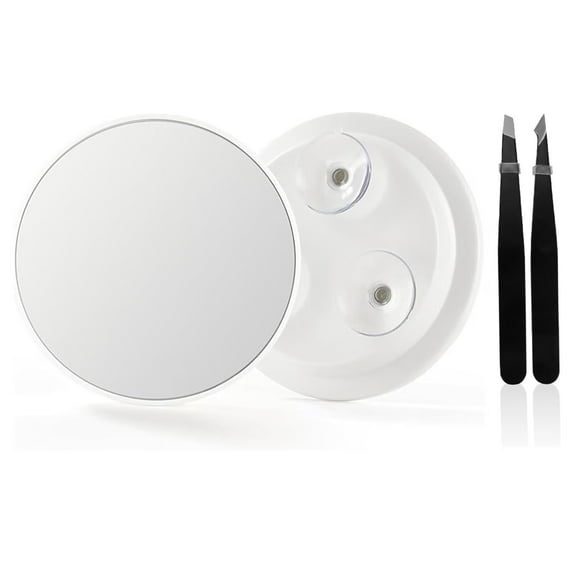 6” 5X Magnifying Mirror, Compact Suction Cup Makeup Mirror with 5X Magnification for Bathroom, Shower, Beauty & Skin Care, Brow Threading & Tweezing