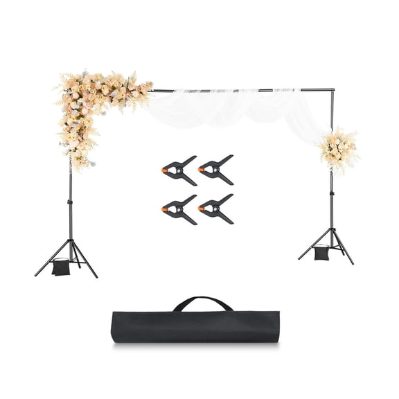 6.5X10ft Adjustable Background Frame 5 Crossbars, Heavy Projection Screen Stand, Wedding Photography Party