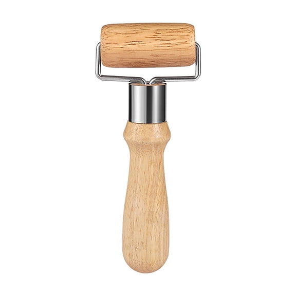 6.5cm Wooden Pastry Roller with Handle Small Rolling Pin for Pizza Pie Dough Kitchen Baking Tool