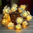 thumbnail image 1 of 6.5ft 20 LED Rose Flower String Lights Battery Operated for Wedding Home Party Birthday Festival Indoor Outdoor Valentine's Day Decorations (Warm White), 1 of 5