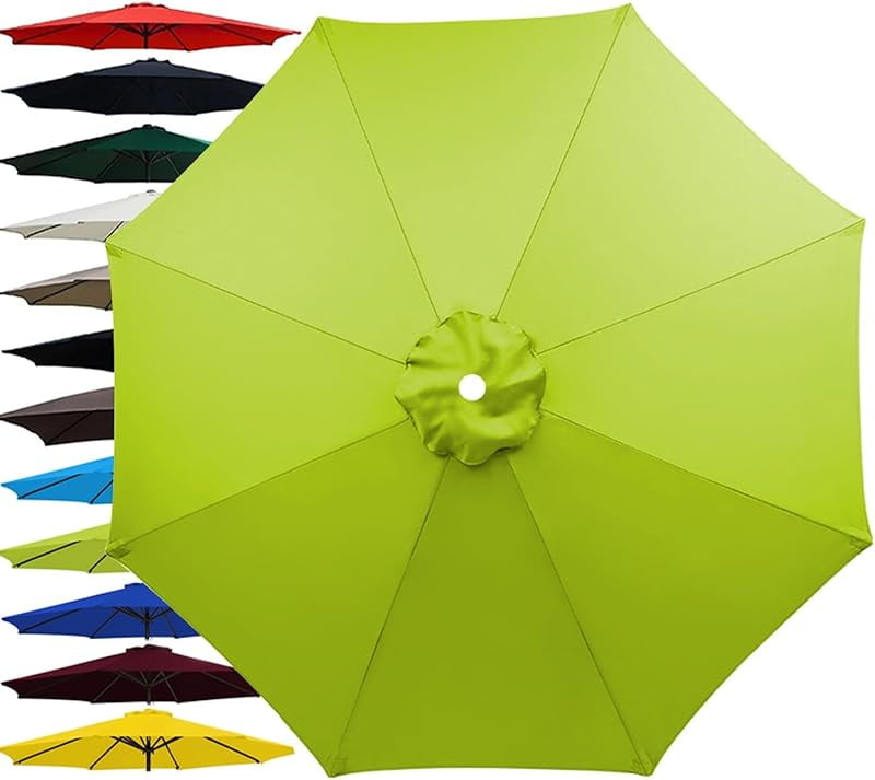 6-Rib 10'x6.5' Solar Patio Umbrella Replacement Canopy cover for Outdoor