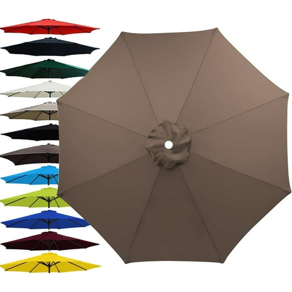 6.5ft 9ft 10ft Outdoor Patio Umbrella Replacement Canopy, 6 Ribs 8 Ribs Umbrella Canopy Cover Replacement Fabric, Parasol Top Cover Replacement UV Protective Fabric, Canopy Only