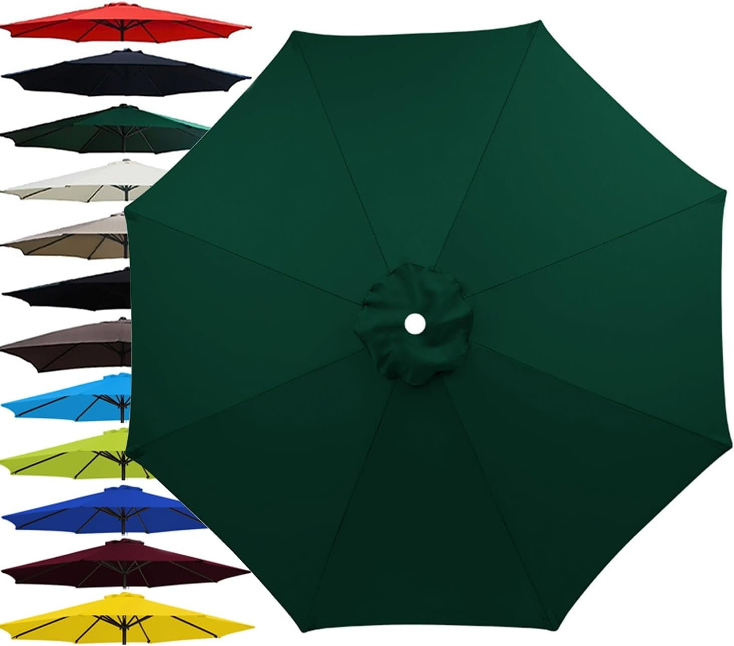 6.5ft 9ft 10ft Outdoor Patio Umbrella Replacement Canopy, 6 Ribs 8 Ribs