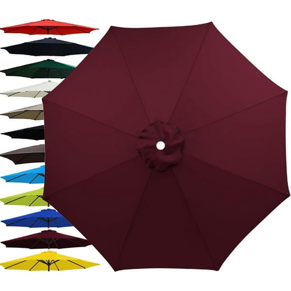 6.5ft 9ft 10ft Outdoor Patio Umbrella Replacement Canopy, 6 Ribs 8 Ribs Umbrella Canopy Cover Replacement Fabric, Parasol Top Cover Replacement UV Protective Fabric, Canopy Only