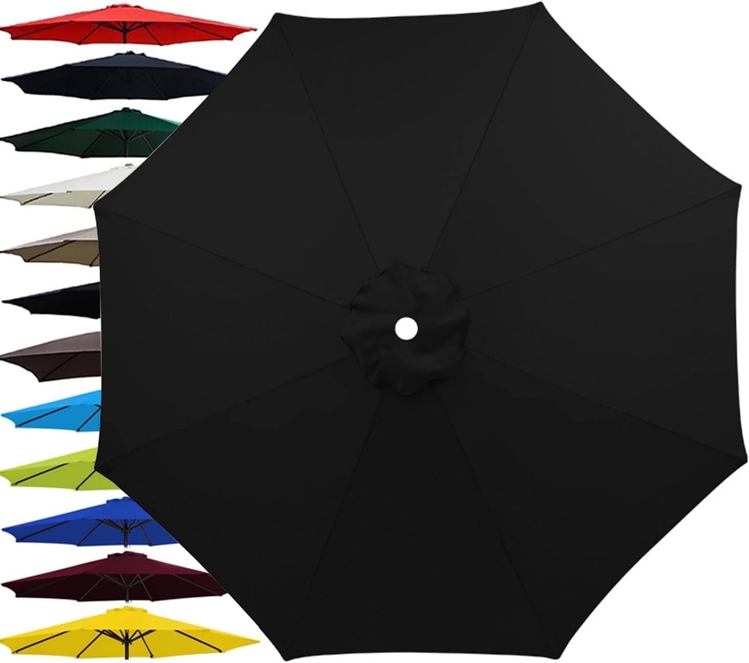 6.5ft 9ft 10ft Outdoor Patio Umbrella Replacement Canopy, 6 Ribs 8 Ribs ...