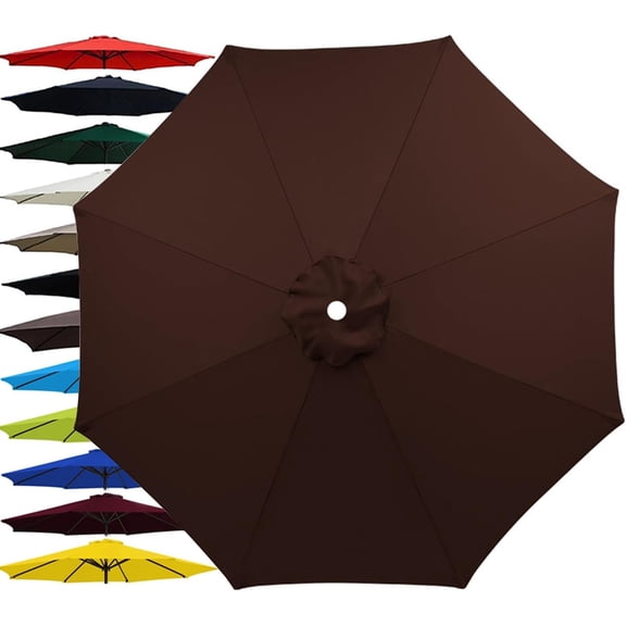 6.5ft  9ft 10ft Outdoor Patio Umbrella Replacement Canopy, 6 Ribs 8 Ribs Umbrella Canopy Cover Replacement Fabric, Parasol Top Cover Replacement UV Protective Fabric, Canopy Only