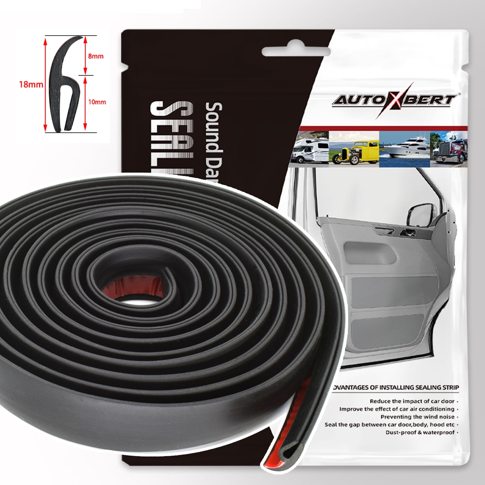 6.5ft Car Rubber Seal Weatherstrip Front Rear Back Window Glass