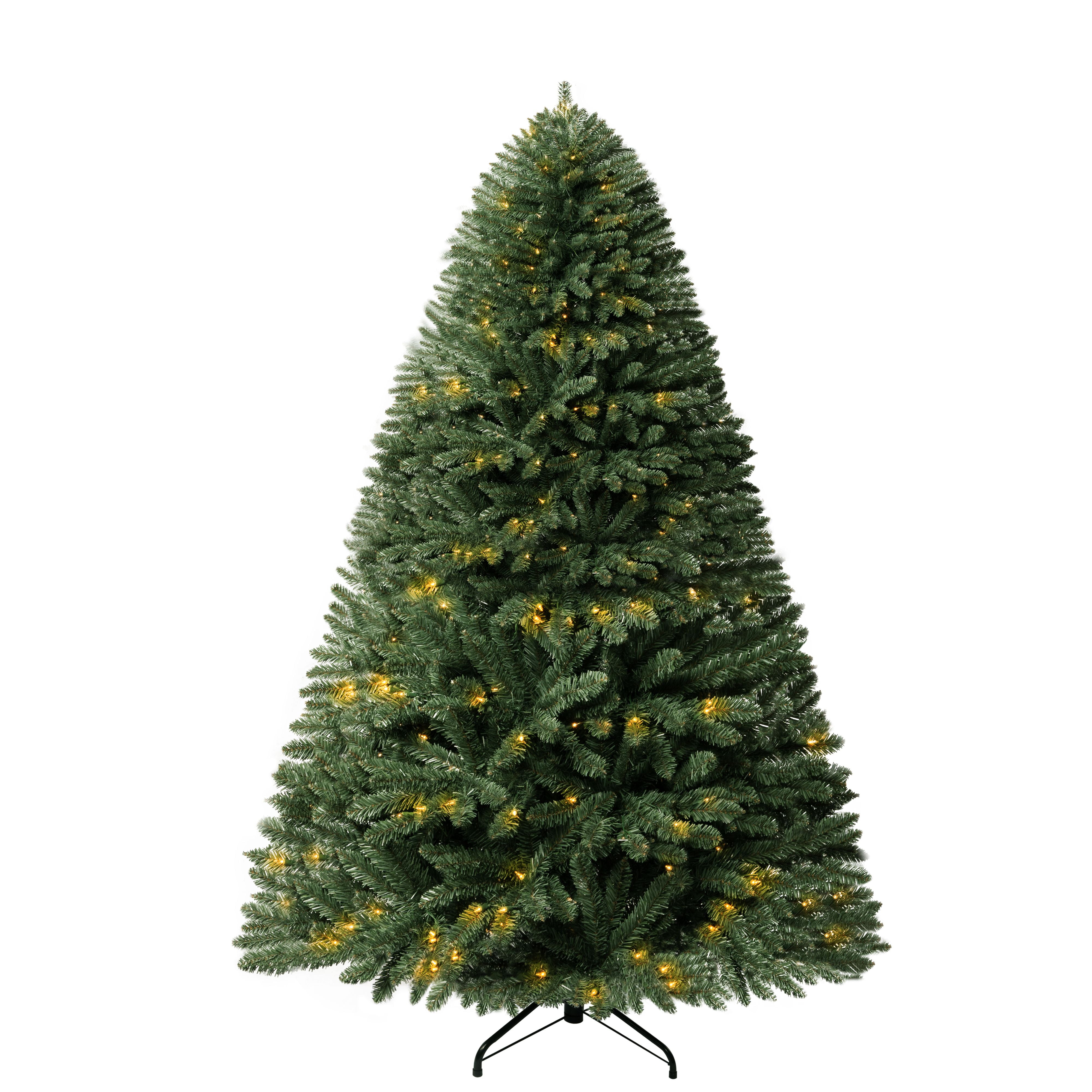 6.5ft Christmas Tree with Lights, Prelit with Foot Pedal, 1197 Branch Tips, 450 Warm Lights and