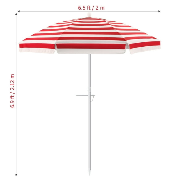 QIFULL Qifull Lightweight Aluminum Beach Umbrella with Sand Anchor for Backyard 1Pc