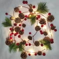 thumbnail image 1 of 6.5ft Pinecone Red Berry Christmas String Lights, 20 LED Xmas Christmas Garland with Red Berry Pine Cone Fairy String Lights  Indoor Outdoor Fireplace Mantel Holiday Christmas Party Decorations, 1 of 4