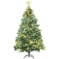 6.5ft PreLit Christmas Tree, Flocked Christmas Tree with 1000 Branch