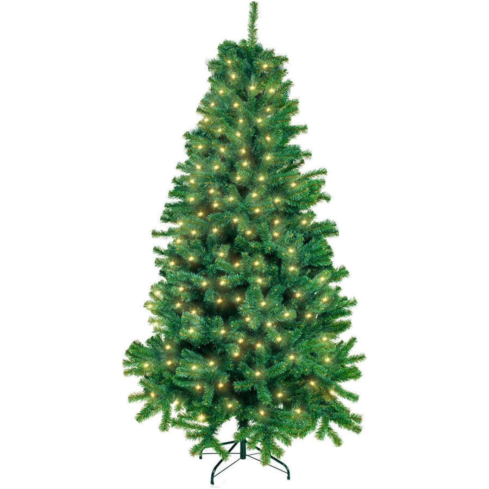 6.5ft Pre lit Artificial Christmas Tree with Lights 300 LED Christmas