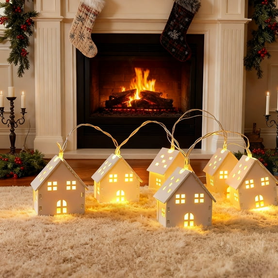 6.5ft Snowman String Lights, Christmas Tree Decorative Lights with Red Hat, LED Indoor Outdoor Holiday Party Decor(Multicolor)