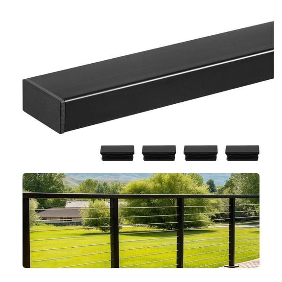 6.5ft Stainless Steel Handrail, Outdoor Stair Railing Rectangular Top - 304 Stainless Steel, Rustproof, Easy Install, Indoor/Outdoor Safety Rail