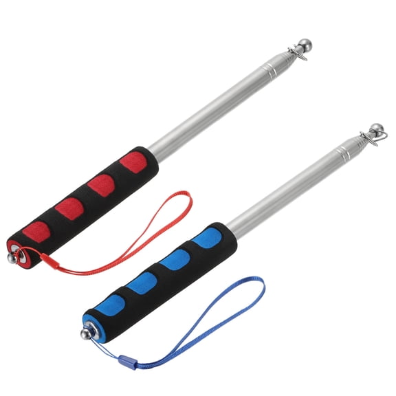 6.5ft Telescopic Handheld Flagpoles Tour Guide Flag Pole for Teaching Blue Red, 2 Pack