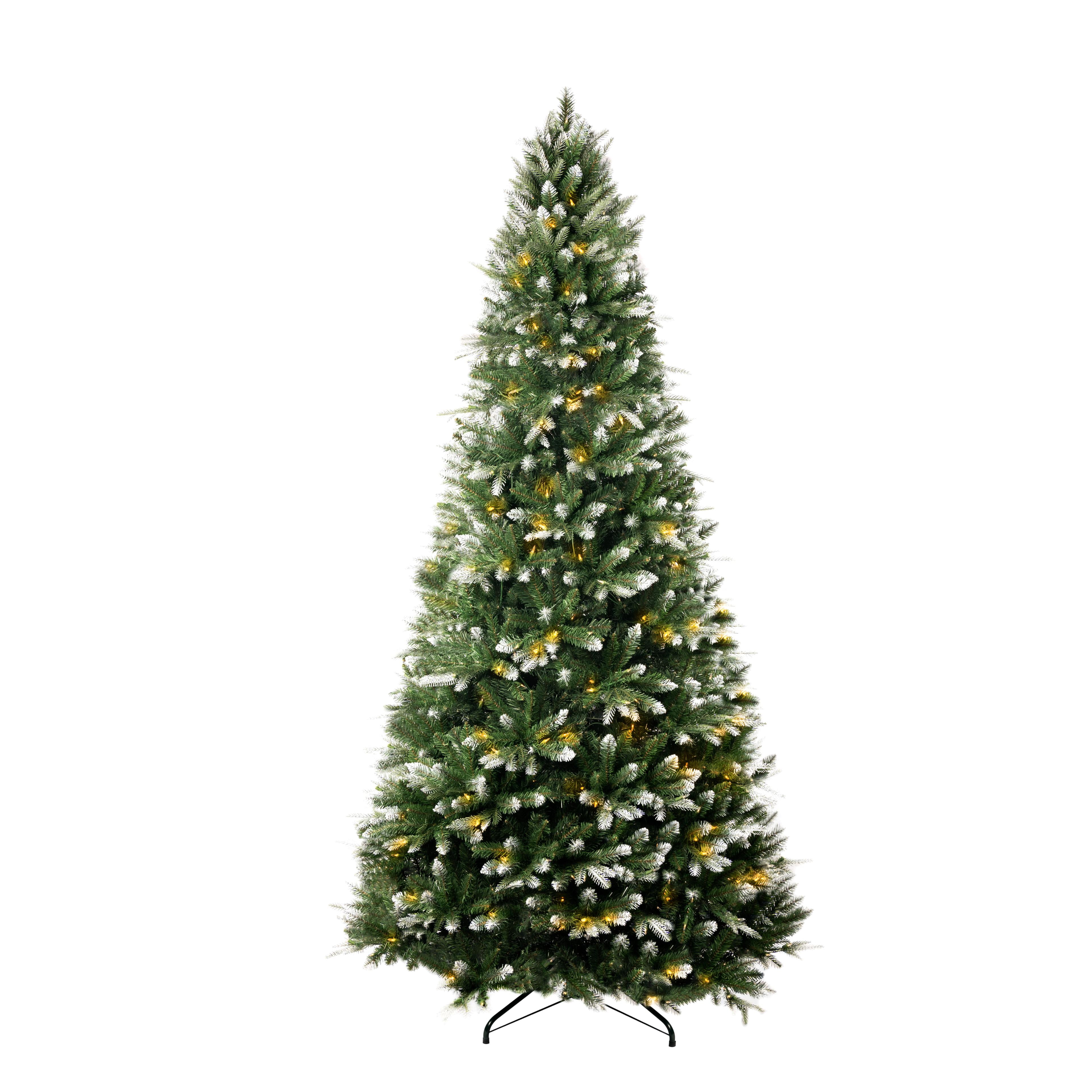 6.5ft White Tip Christmas Tree with Lights, Snow Flocked Fir Christmas