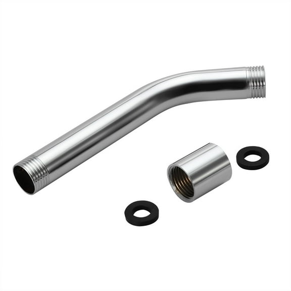 6.5in Shower Head Extension Arm Shower Head Riser Pipe, Stainless Steel High Rise Long Curve Style Shower Extender Arm Standard 1/2in Connection
