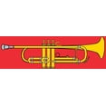 thumbnail image 1 of 6.5in x 2in Red Trumpet Sticker, 1 of 3