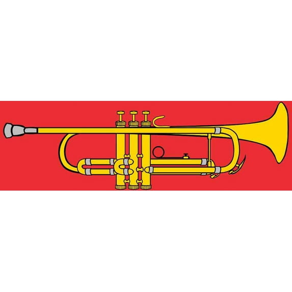6.5in x 2in Red Trumpet Sticker