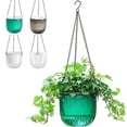 thumbnail image 1 of 6.5inch 1 Pack Self Watering Hanging Planter, Indoor Outdoor Hanging Drainage Holes Planters Flower Pot Basket, Visible Water Level, Plant Hanger Home Garden Decor, 1 of 9