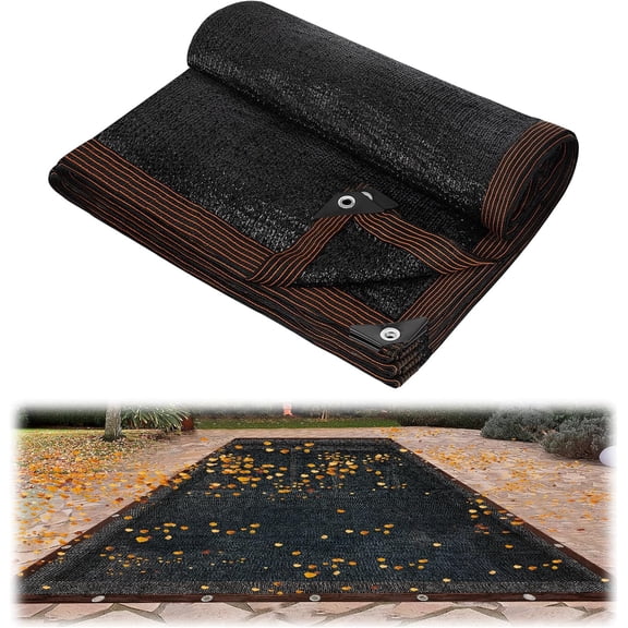 6.5lb Fine Mesh Pool Leaf Net Cover- Heavy-Duty Rectangle Leaf Netting with Reinforced Gromments, 20x36ft Pool Cover Screen for 16x32ft Inground or Above Ground Pools Catching Leaves Debris