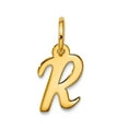 thumbnail image 1 of 6.5mm 10k Solid Yellow Gold Small Script Letter Name Personalized Monogram Initial R Charm Pendant Necklace for Women, 1 of 2