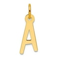 thumbnail image 1 of 6.5mm 14k Solid Yellow Gold Slanted Block Letter A Initial Charm Pendant Necklace for Women, 1 of 2