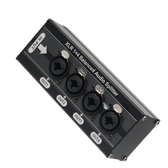 6.5mm 3Pin Balanced Sound Splitter 1 Input 4 Output Splitter for Transmission Studio Equipment Extender Installation