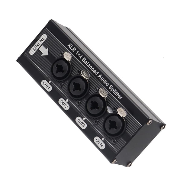 6.5mm 3Pin Balanced Sound Splitter 1 Input 4 Output Splitter for Transmission Studio Equipment Extender Installation