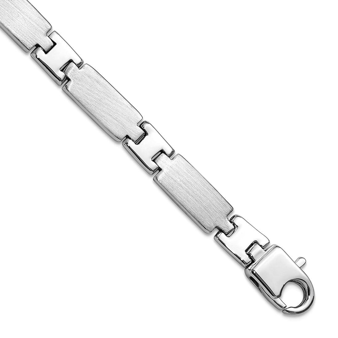 6.5mm 925 Sterling Silver Polished and Brushed Mens Bracelet 8.5 Inch Link Bracelet for Men