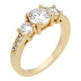 thumbnail image 1 of 6.5mm D color Moissanite Solitaire Engagement Ring for Women Iced Out 14k Gold Plated Solid 925 Silver Signet Ring By Classy Jewels, 1 of 4