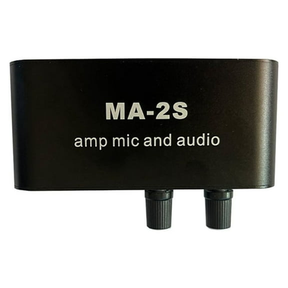 6.5mm Dynamic Microphone 3.5mm Condenser Microphone Amplifier Headphone Amplifier Audio Preamplifier Mixing Board MA-2S,1 x MA-2S Audio Preamplifier,Black