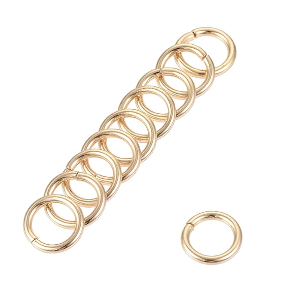 6.5mm Metal O Rings Non-Welded for Straps Bags Belts DIY Gold Tone 50pcs