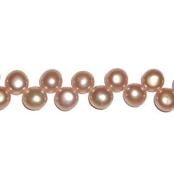 6.5mm Peach-Colored Button Pearls Genuine Gemstone Natural Jewelry Making