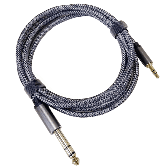 6.5mm to 3.5mm Audio Cable, Male to Male TRS Aux Cord for Phone, Speaker, Amplifier, Electronic Keyboard & Mixer-10ft/3mGrey