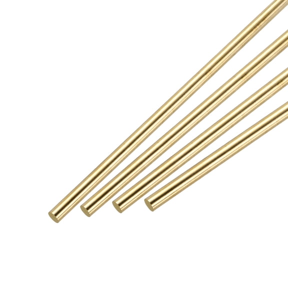 6.5mm x 305mm Brass Round Rod, Metal Solid Shaft Rods Lathe Bar 4pcs