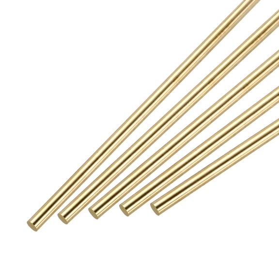 6.5mm x 305mm Brass Round Rod, Metal Solid Shaft Rods Lathe Bar 5pcs