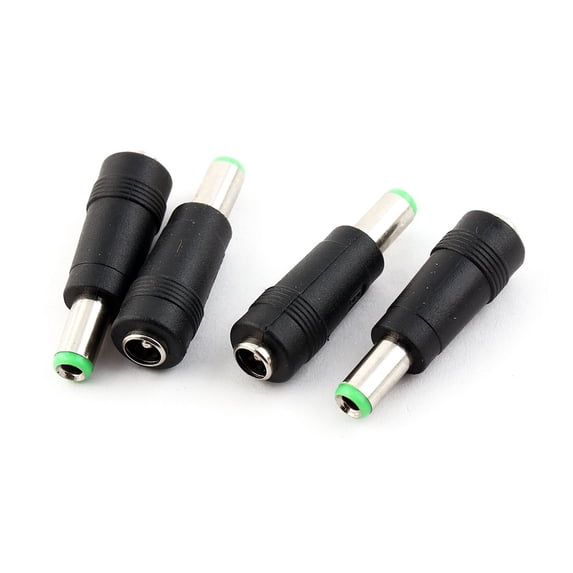 Unique Bargains 6.5mm x 3mm Male to 5.5mm x 2.1mm Female DC Power Adapter Connector Jack 4pcs