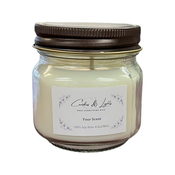 -6.5oz Peppermint Soy Candle- Soy Candle - Scented Soy Candle - Handmade & Hand Poured - Long Burning Candle- Highly Scented - Made In Michigan -6.5oz Peppermint Soy Candle