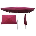 thumbnail image 1 of 6.5x10ft Rectangular Patio Umbrella Outdoor Market Table Umbrellas Waterproof Umbrella with Crank and Push Button Tilt, for Terrace, Backyard, Garden, Courtyard, Swimming Pool, Lawn, Burgundy, 1 of 4