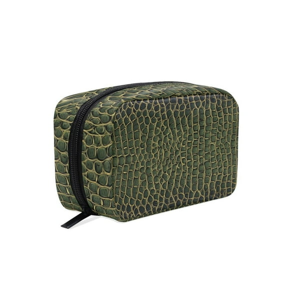 6.5x2.5x4 In Printed Makeup Bag Organizer with 5 Compartments Travel Toiletry Pouch Bag Crocodile Pattern