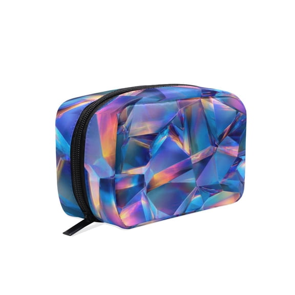 6.5x2.5x4 In Printed Makeup Bag Organizer with 5 Compartments Travel Toiletry Pouch Bag Shiny