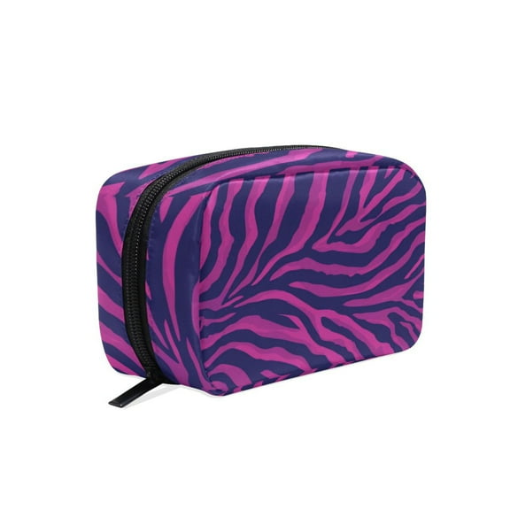 6.5x2.5x4 In Printed Makeup Bag Organizer with 5 Compartments Travel Toiletry Pouch Bag Zebra Print