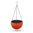 thumbnail image 1 of 6.5x3.07x4.33in Self-Watering Hanging Planter Hydroponic Pot Indoor/Outdoor Hanging Basket with Rope Wick System for Plants Green Wall Decor(Red), 1 of 3