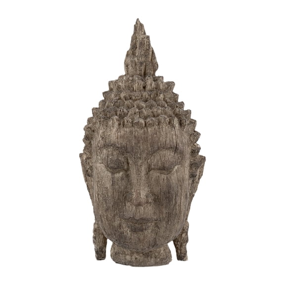 6.5x6.3x12" Meditating Buddha Head Sculpture, Large
