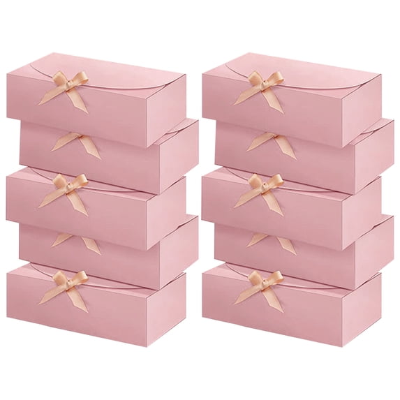 6.5x6.5x2 Inch Black Gift Boxes with Lids & Ribbon – Set of Paper Gift Boxes for Presents, Birthday, Wedding, or Candy Favors