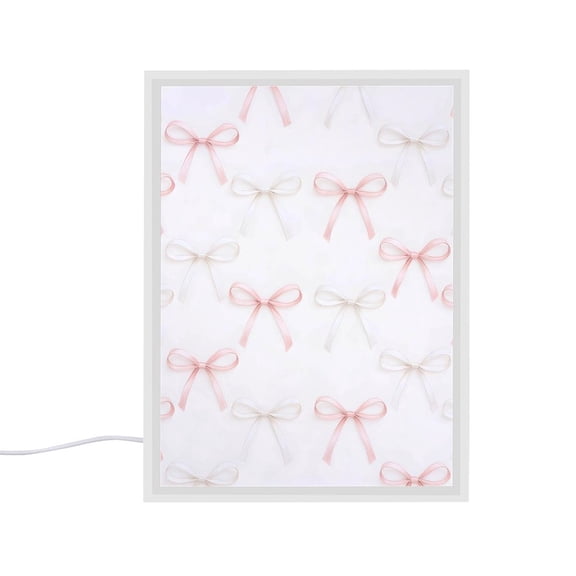 6.5x8.3in Mirror Nightlight Is Easy To Install Durable Easy To Oxidize And No Peculiar Smell For Nightlight Or Decoration Elegant Thin Pastel Satin Ribbon Bow Pattern