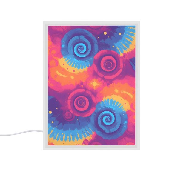 6.5x8.3in Mirror Nightlight Is Easy To Install Durable Easy To Oxidize And No Peculiar Smell For Nightlight Or Decoration PaleVioletRed Tie-dye Background Vibrant Colors And Swirling (2)