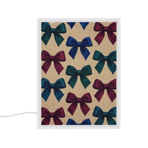 6.5x8.3in Mirror Nightlight Is Easy To Install Durable Easy To Oxidize And No Peculiar Smell For Nightlight Or Decoration Sophisticated Velvet Jewel Tone Ribbon Bow Pattern