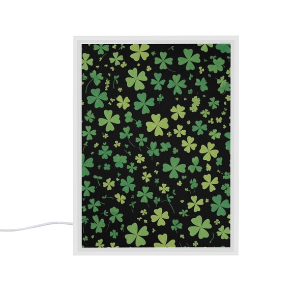 6.5x8.3in Mirror Nightlight Is Easy To Install Durable Easy To Oxidize And No Peculiar Smell For Nightlight Or Decoration Green Four-leaf Clover